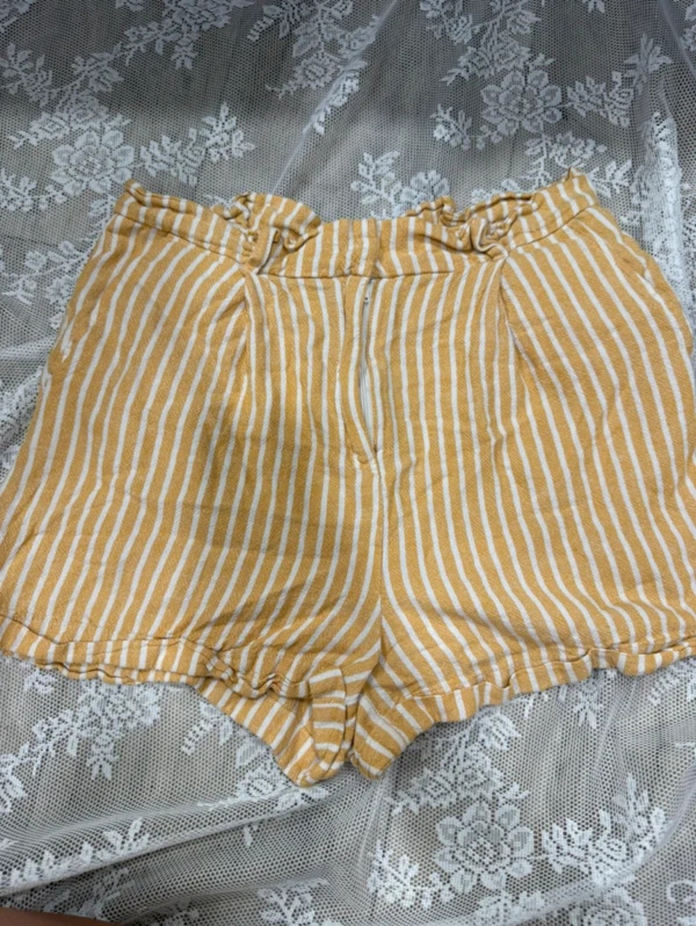 yellow stripped shorts
